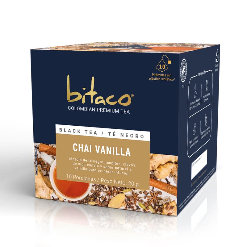 Bitaco Té Negro Chai Vanilla  - Caja x 10 sobres