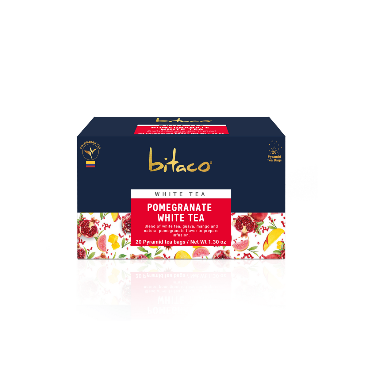 Bitaco Té Blanco Pomegranate - Caja x 20 sobres