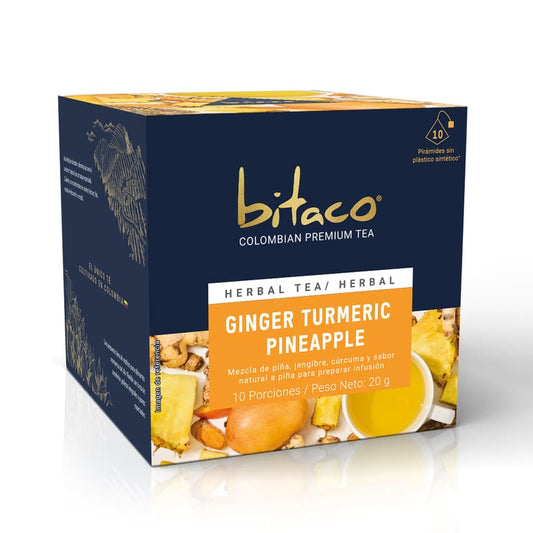 Bitaco Aromática Ginger, Turmeric, Pineapple - Caja x 10 sobres