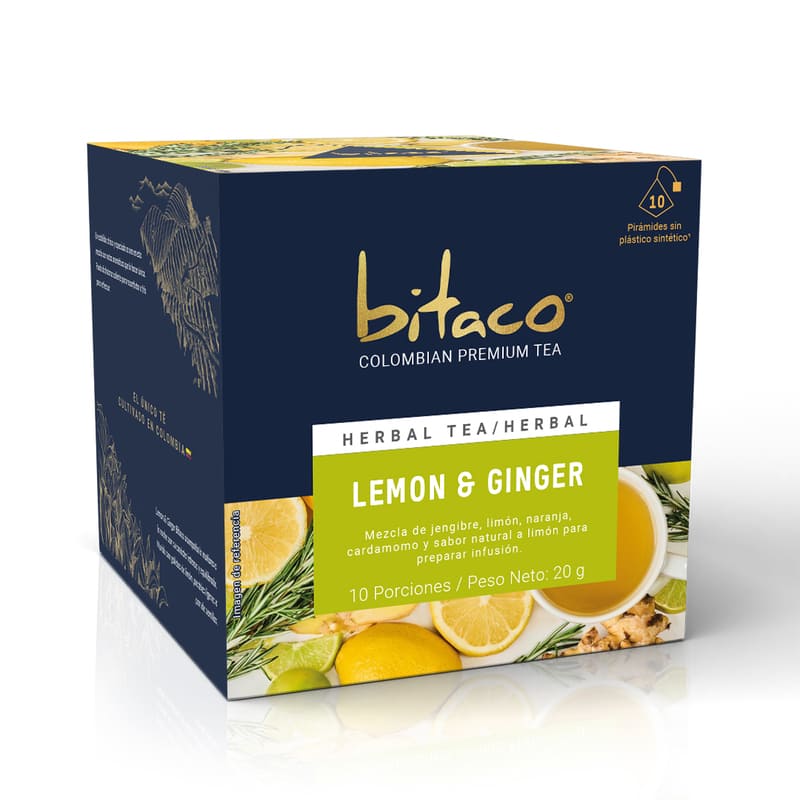 Bitaco Aromática Lemon & Ginger - Caja x 10 sobres