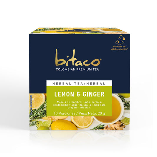 Bitaco Aromática Lemon & Ginger - Caja x 10 sobres