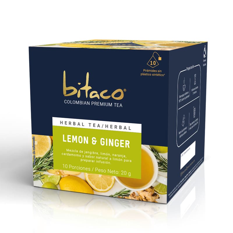 Bitaco Aromática Lemon & Ginger - Caja x 10 sobres